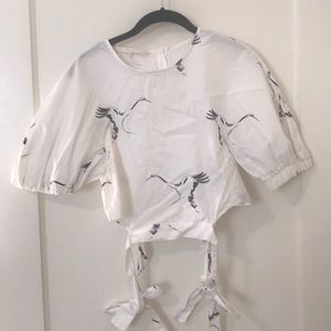 Zara side tie blouse